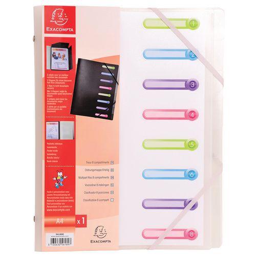 Illustration de : Trieur polypropylène 3 rabats chromaline 8 compartiments