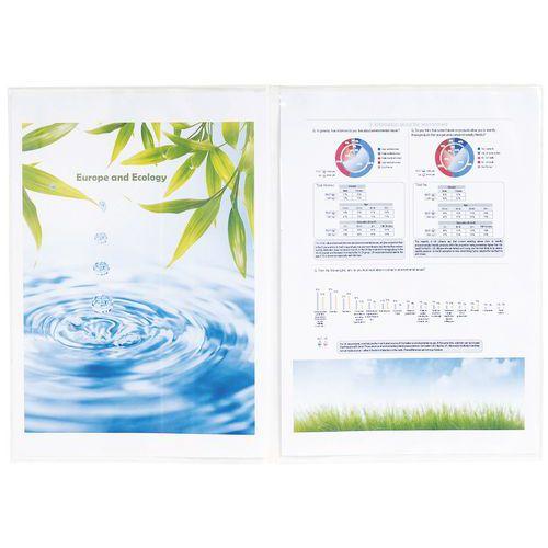 Illustration de : Sachet 10 etuis de protection double pvc lisse 15/100e A4 - Exacompta