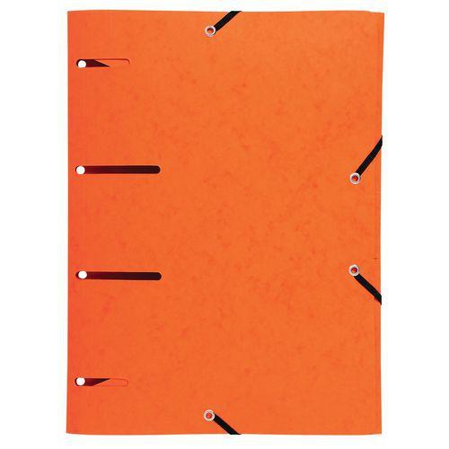 Illustration de : Chemise à élastiques 3 rabats perforées punchy 375g/m2 A4