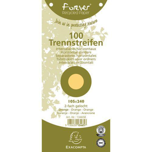 Illustration de : Paquet 100 fiches intercalaires perforées forever 105x240mm
