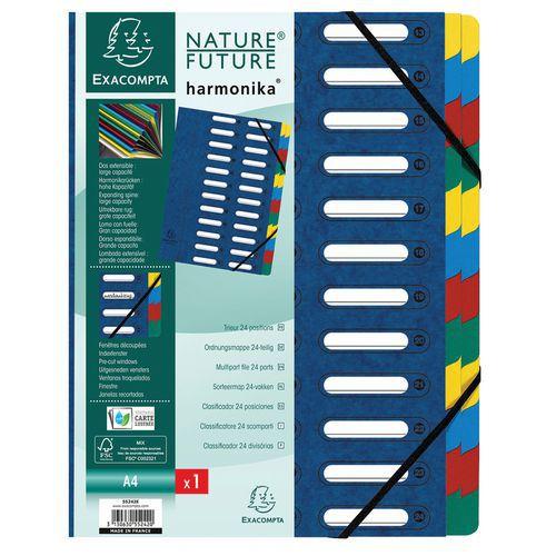 Illustration de : Trieur harmonika® à fenêtres avec élastique 24 compartiments