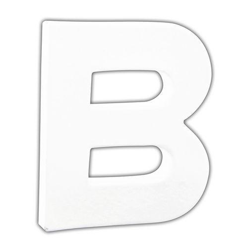 Illustration de : Lettres à décorer en papier mâché 12 cm blanc -Décopatch