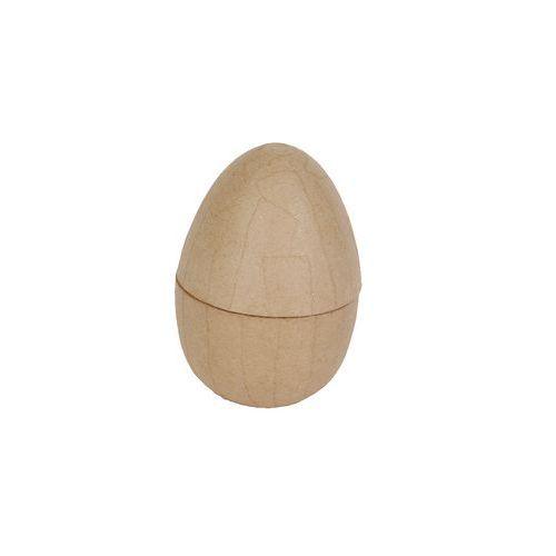 Illustration de : Boîte oeuf 8,8x8,8x13 cm en papier mâché à décorer - Décopatch