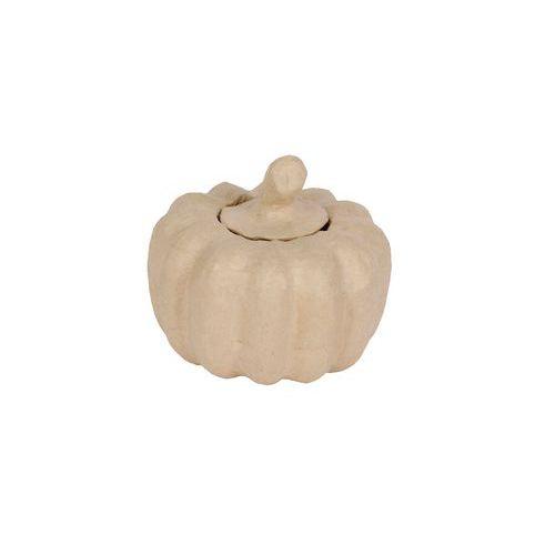 Illustration de : Boite citrouille 15x15x13 cm en papier mâché à décorer - Décopatch