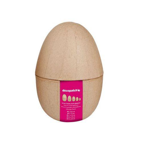 Illustration de : Assortiment 5 boites oeufs en papier mâché à décorer - Décopatch