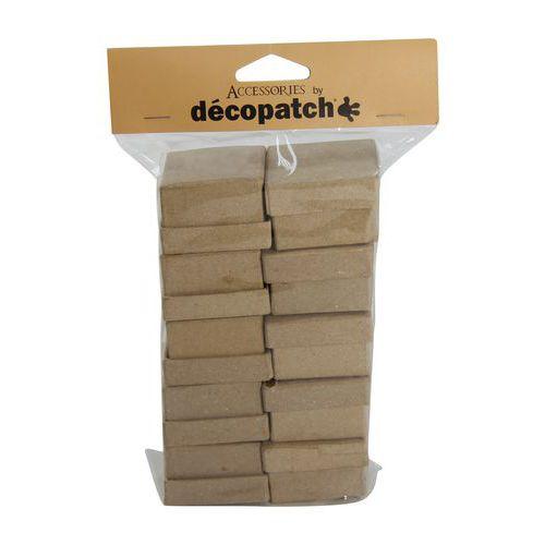 Illustration de : Set 10 petites boîtes carrées en papier mâché à décorer - Décopatch