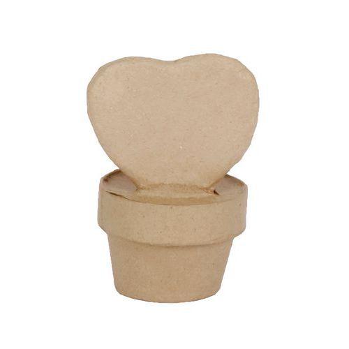 Illustration de : Mini plante coeur en papier mâché à décorer - Décopatch