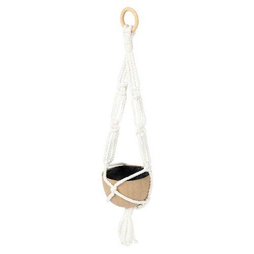 Illustration de : Suspension macramé S +cache-pot en papier mâché à décorer - Décopatch