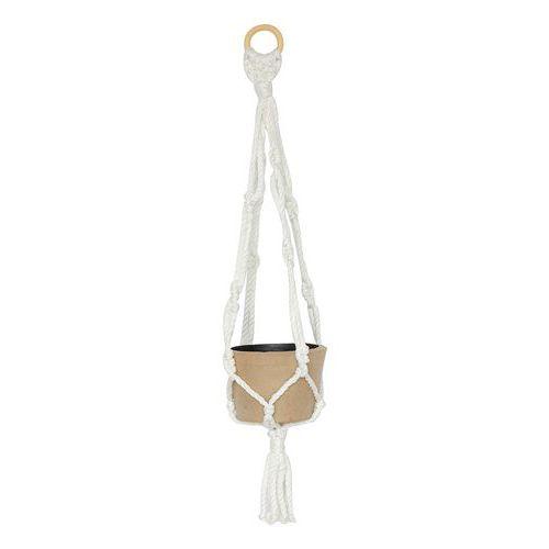 Illustration de : Suspension macramé L +cache-pot en papier mâché à décorer - Décopatch