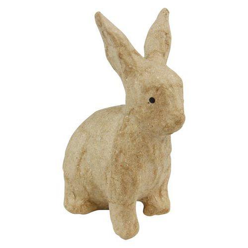 Illustration de : Lapin assis 10,5 cm en papier mâché à décorer - Décopatch