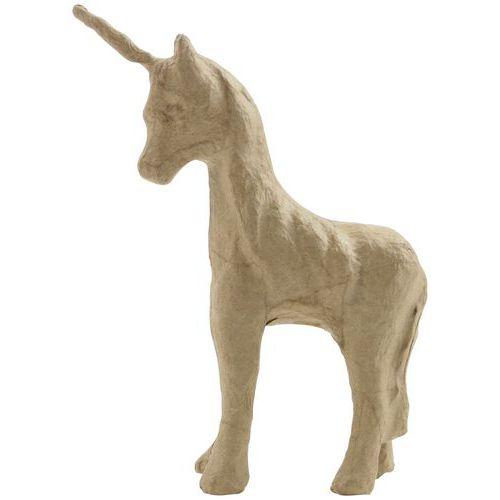 Illustration de : Licorne féérique 16,5 cm en papier mâché à décorer - Décopatch
