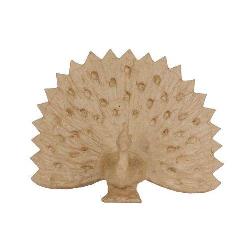 Illustration de : Paon 24 cm en papier mâché à décorer - Décopatch