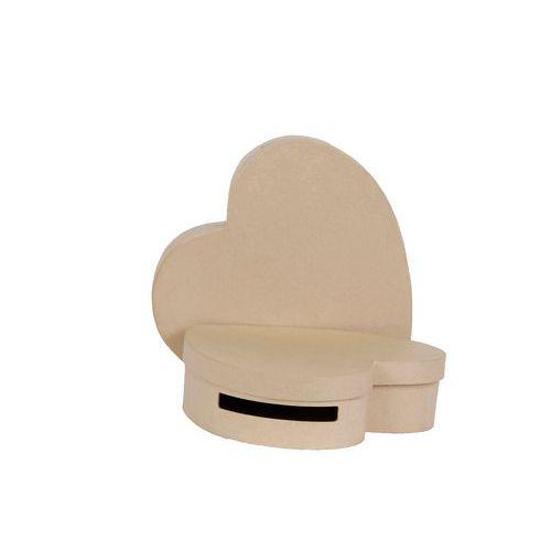 Illustration de : Lot 2 urnes coeur en papier mâché à décorer - Décopatch