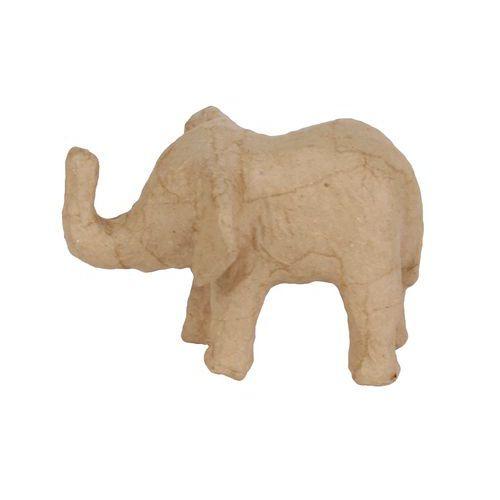 Illustration de : Elephanteau 7 cm en papier mâché à décorer - Décopatch