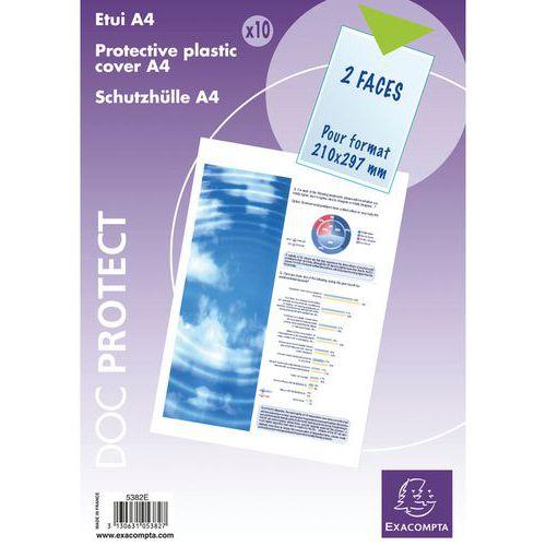 Illustration de : Sachet de 10 étuis de protection simple pvc lisse 15/100e A4