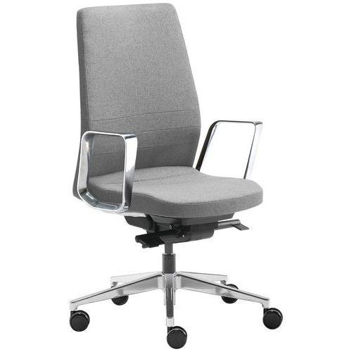 Illustration de : Fauteuil Eden tissu pied et accoudoir aluminium brosé Sokoa