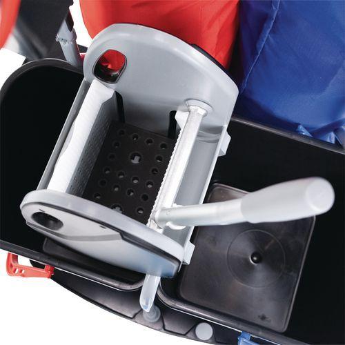 Illustration de : Chariot de lavage 2 seaux 4 L avec presse et sac plastifié - Manutan Expert