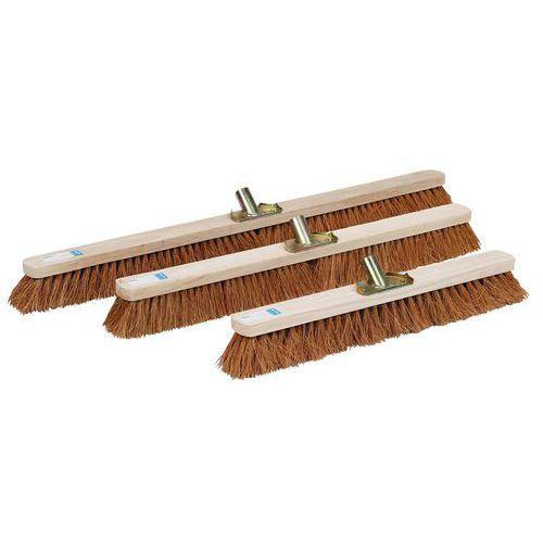 Illustration de : Balai coco embout encastrable - Monture bois - Manutan Expert