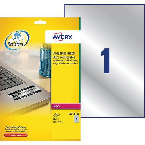 Illustration de : Étiquette autocollante ultra-résistante métal - Impression Laser