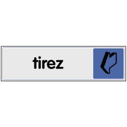 Illustration de : Panneau de signalisation en plexiglas - Tirez