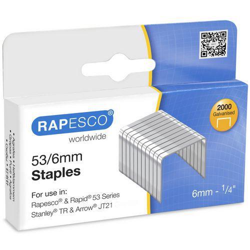 Illustration de : Boîte de 2000 agrafes 53/6 galvanisées
