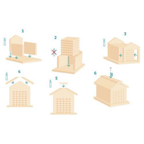 Illustration de : Hôtel à abeilles en bois à construire 14 x 12 x 13 cm
