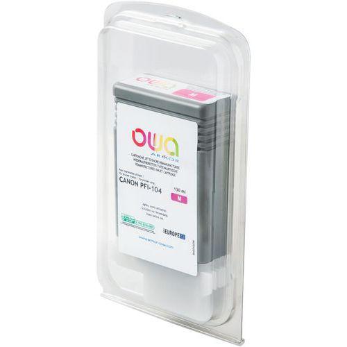 Illustration de : Cartouche d'encre traceur remanufacturée Canon PFI-104-Magenta - Owa