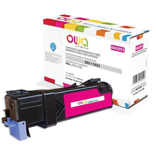 Illustration de : Toner remanufacturé Dell 593 - 11033 - Magenta - Owa