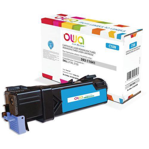 Illustration de : Toner remanufacturé Dell 593 - 11041 - Cyan - Owa