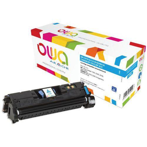 Illustration de : Toner remanufacturé HP C9701A-HP Q3961A-Canon EP-87C-Canon 701C - Owa