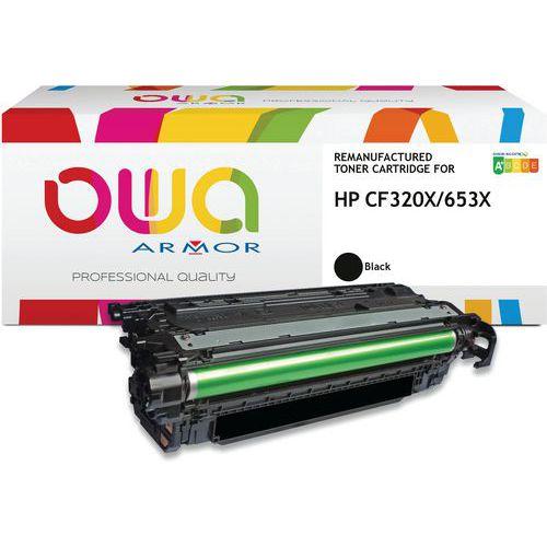 Illustration de : Toner remanufacturé HP CF320X - Noir - Owa