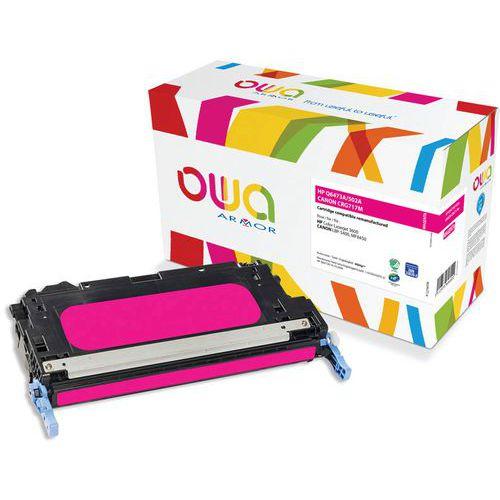 Illustration de : Toner remanufacturé HP Q6473A - Canon 717M - Magenta - Owa