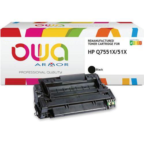 Illustration de : Toner remanufacturé HP Q7551X - Noir - Owa