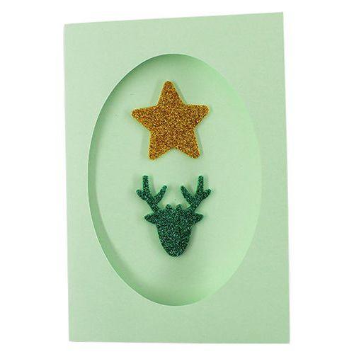 Illustration de : Pochette de 200 formes de noël en mousse pailletée adhésive