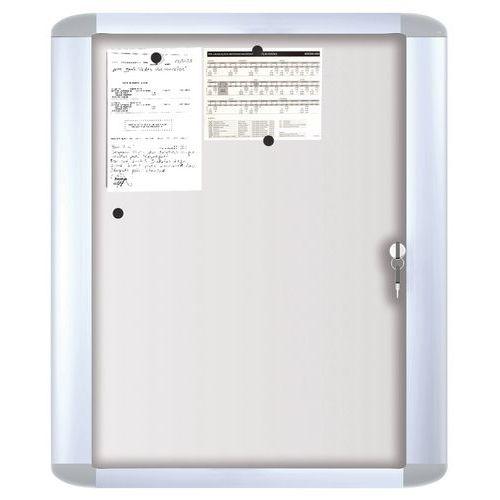 Illustration de : Vitrine d'intérieur Mastervision - Fond aluminium - Porte en verre de sécurité