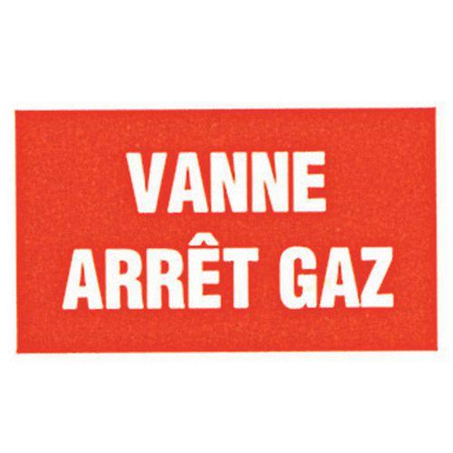 Illustration de : Panneau anti-incendie - Vanne arrêt gaz - Rigide