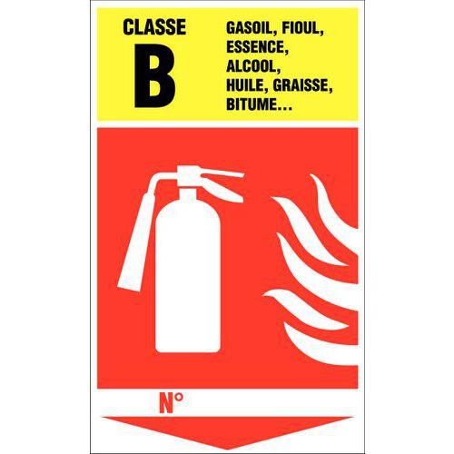 Illustration de : Panneau anti-incendie - Extincteur classe B - Rigide