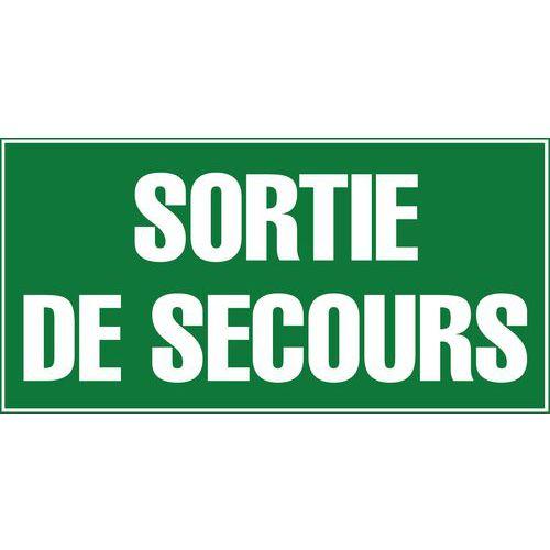Illustration de : Panneau d'évacuation-secours - Sortie de secours - Adhésif