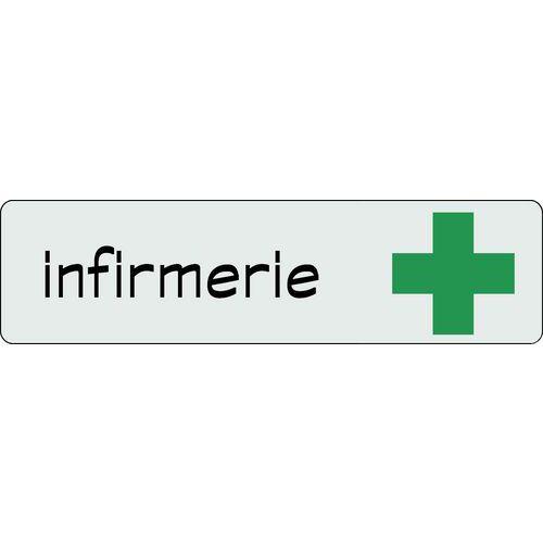 Illustration de : Plaque de signalisation pictogramme aluminium - Infirmerie