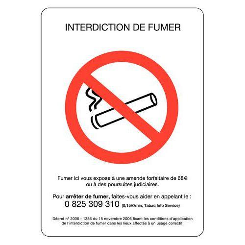 Illustration de : Pictogramme Interdiction de fumer rigide - A5