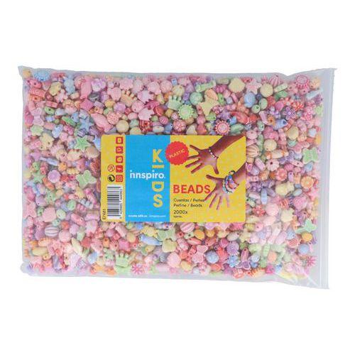 Illustration de : Sachet de 2 000 perles en plastique formes assorties - Innspiro