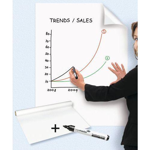 Illustration de : Feuilles électrostatique blanches Magic Chart - Lot de 25 - Legamaster