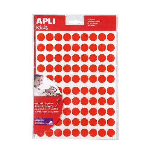 Illustration de : Pochette 3280 gommettes géométriques 5 couleurs 16 mm - Apli Kids