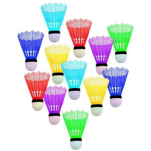 Illustration de : Lot 12 volants badminton couleur