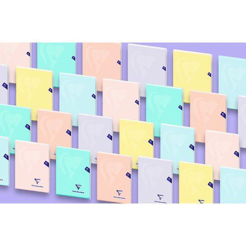 Illustration de : Cahier piqué Mimesys pastel 17x22 cm Seyès 96p - Clairefontaine