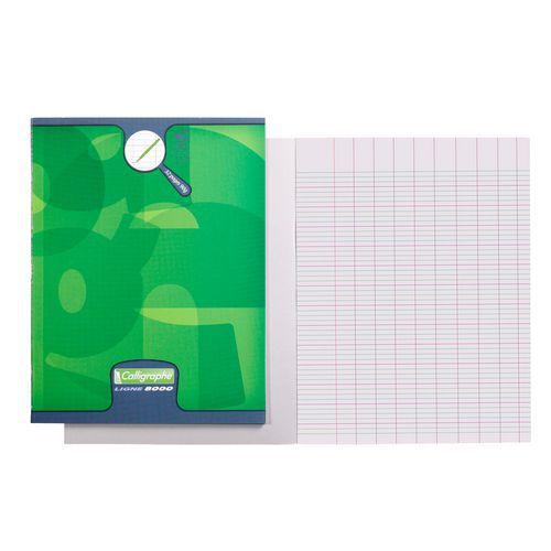 Illustration de : Cahier d'écriture piqué 8000 carte 17x22cm séyes 4mm 32p - Calligraphe