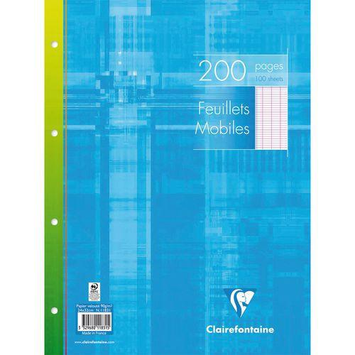 Illustration de : Feuillets mobiles sous film 24x32 cm Seyès - Clairefontaine