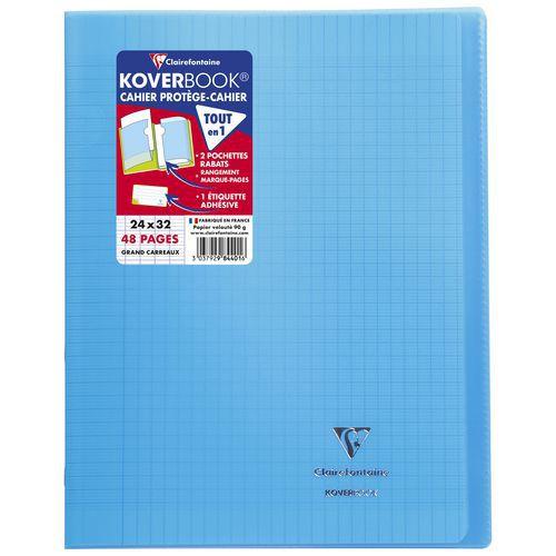Illustration de : Cahier piqué Koverbook 24x32 cm Seyès 48p - Clairefontaine