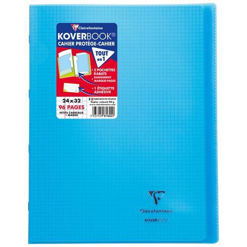 Illustration de : Cahier piqué Koverbook 24x32 cm 5/5 + marge 96p - Clairefontaine