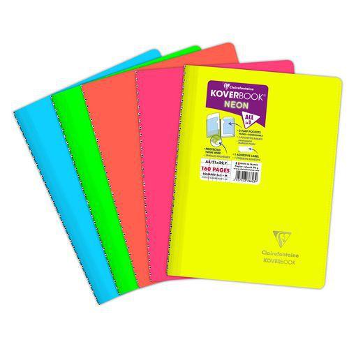 Illustration de : Cahier reliure intégrale Koverbook Neon A4 160p - Clairefontaine
